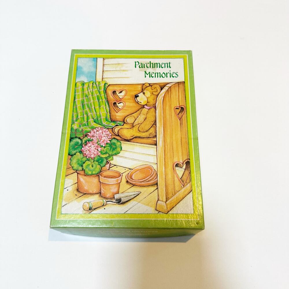 Parchment Memories Vintage Greeting Cards Box Set Teddy Bear Floral Set of 22